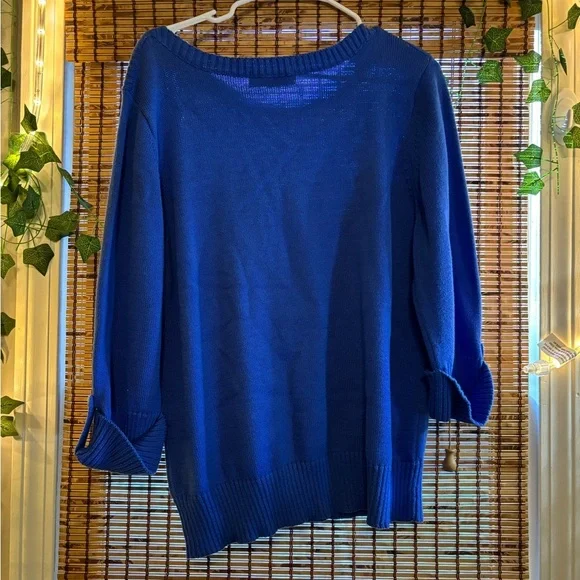 Karen Scott Purple Knit Sweater Silver Button Detail Women’s XL - Picture 10 of 11